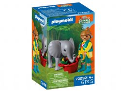 PLAYMOBIL ANIMALS & FRIENDS - ÉLÉPHANTEAU ET GARDIEN DE ZOO #72092